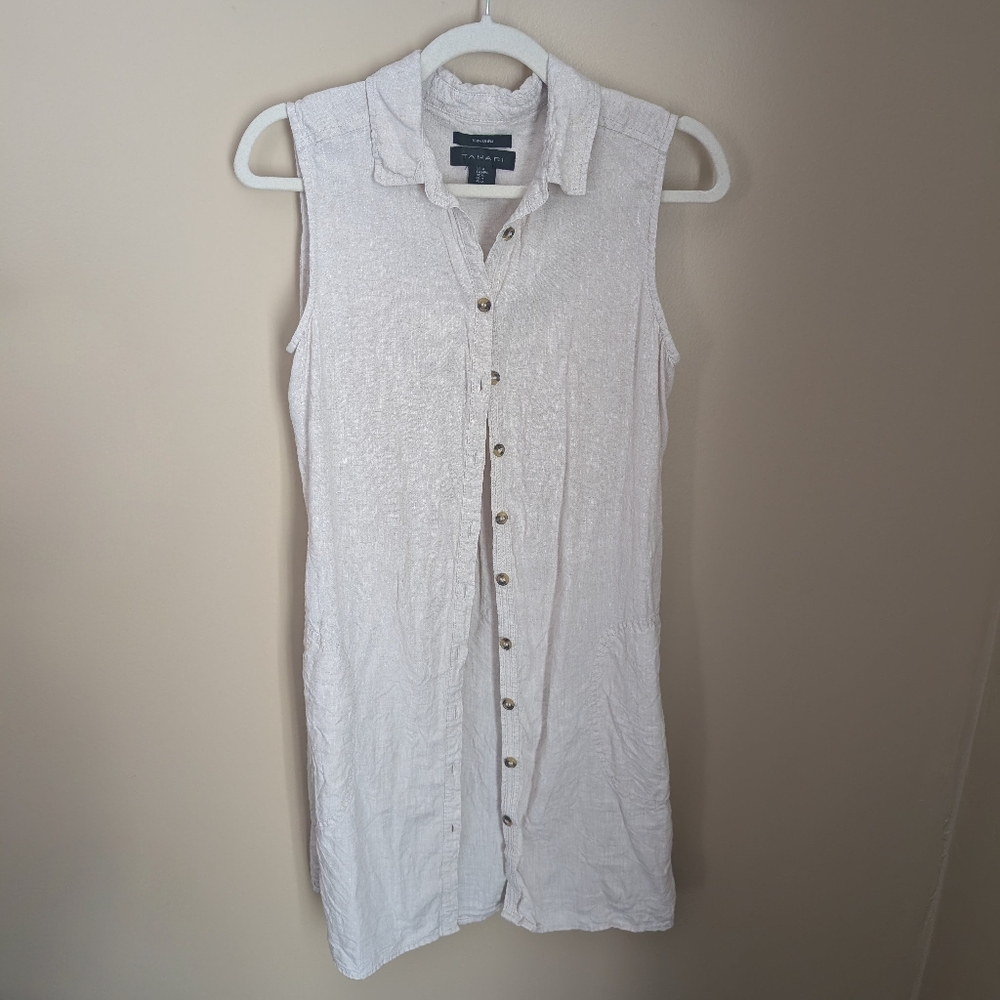 Tahari Linen Shift Dress